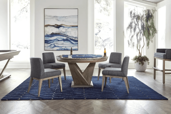 blue cloth table