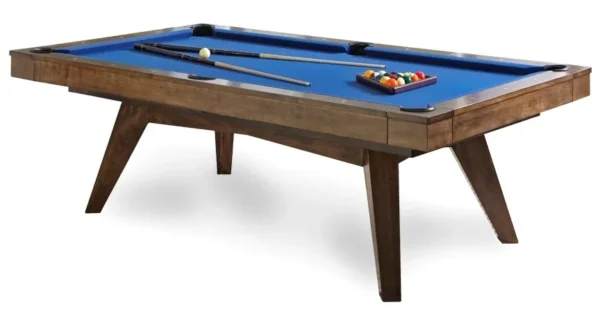 A Item # CH5069-PT with a blue cloth and cues.
