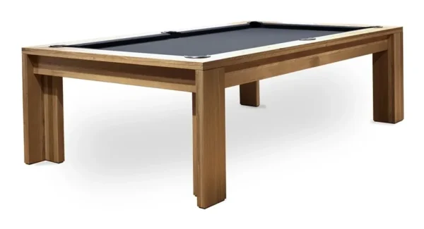 A pool table with a black Item # CH5077-PT table top.