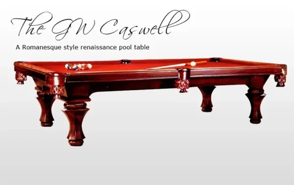 A billiard table with the product name Item # GW5080-PT.