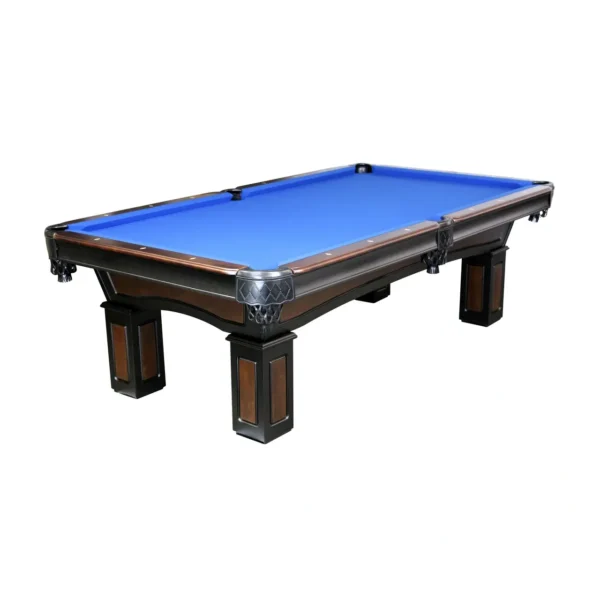 A pool table with a blue cloth, Item # IM5152-PT.