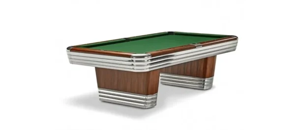 A pool table with a green cloth. (Item # BR5209-PT)