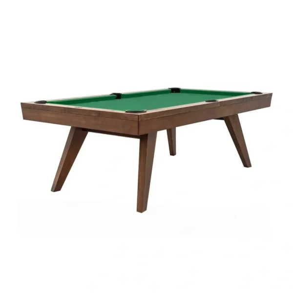 A pool table with green cloth and wooden legs, Item # IM5165-PT.