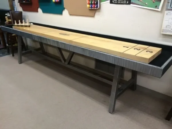 A GW6066-SH shuffleboard table in a room.