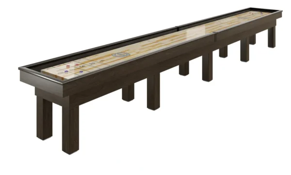 A CP6026-SH shuffleboard table with a wooden top.
