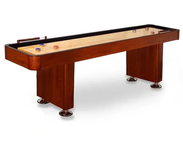 A shuffleboard table with a wooden base, Item # PR6122-SH.