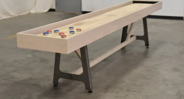 A VG6138-SH shuffleboard table in a warehouse.