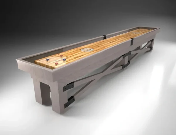 Item # CP6072-SH is a shuffleboard table with a wooden base.