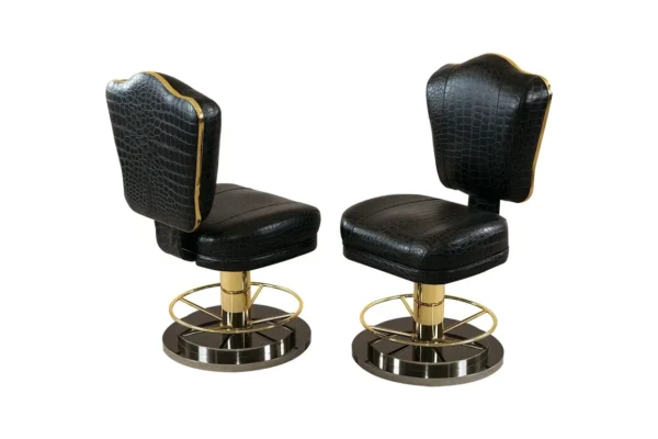 modern round black poker chairs