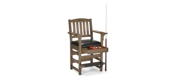A chair with a fishing pole and a fishing rod.