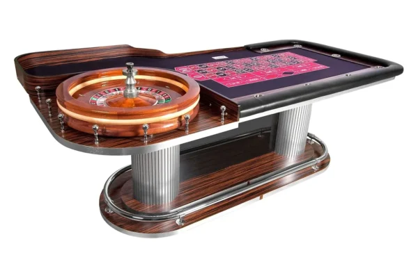 A casino table with a roule.