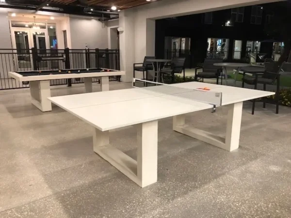 Outdoor table tennis board in white