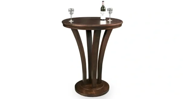round end pub table on display