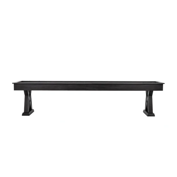 A black bench on a white background.