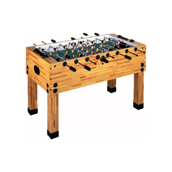An image of a foosball table on a white background.