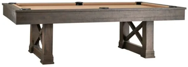 A table with a billiard table on it.