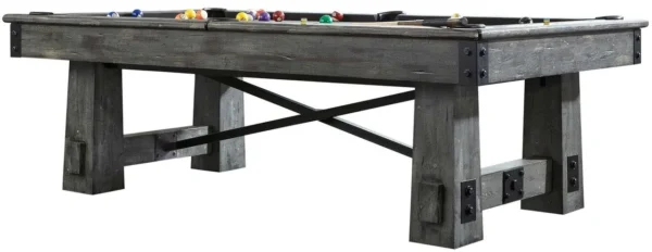 A table with a foosball table on it.