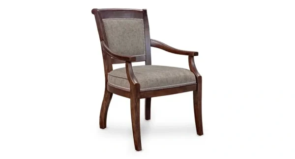 A wooden chair with a beige upholstered seat. (Product Name: CH13020-CH)