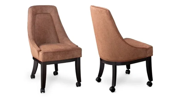 pair of two chairs with peach color
