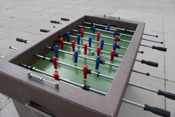 Close shot of performance games foosball table