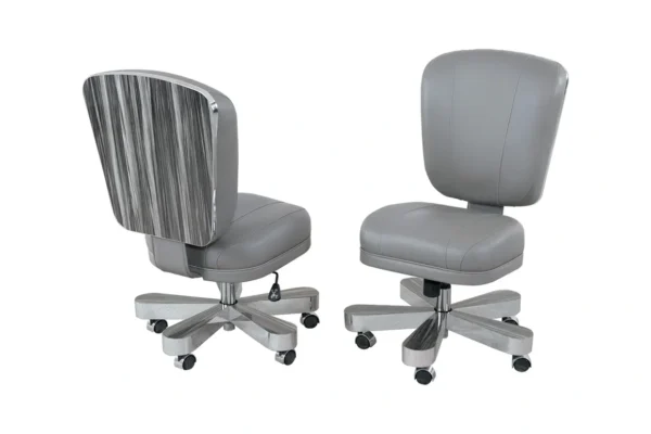 Gray color armless poker chairs on display