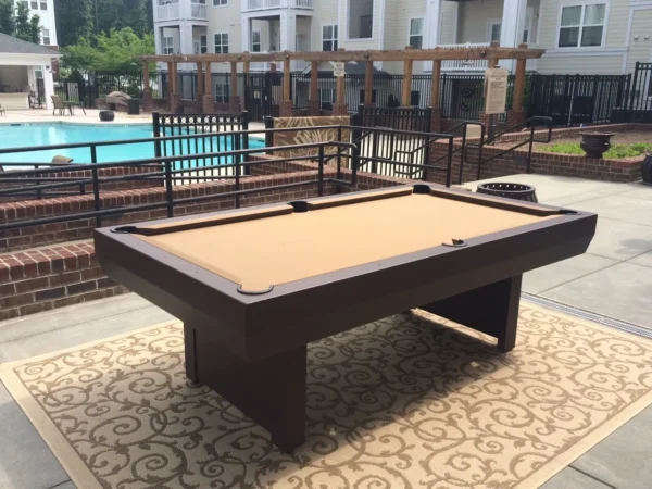 A pool table in front of Item # GRC11021-OPT.