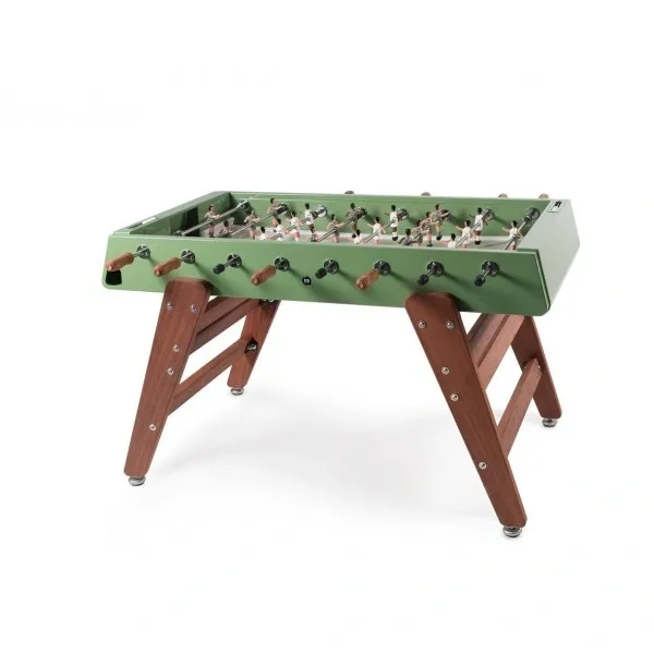A green Item # MO17001-FB with wooden legs.