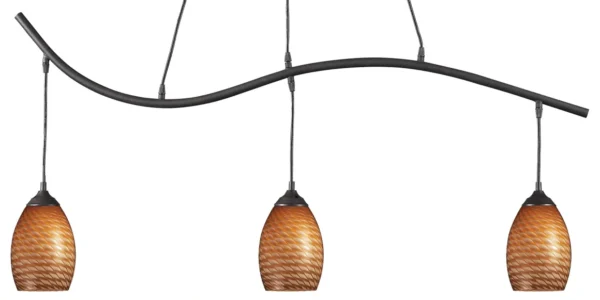Three Item # ZL26061-LT chandelier with brown shades.