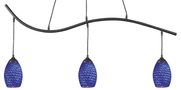 Three light chandelier with blue glass shades. 
Product Name: Item # ZL26064-LT.