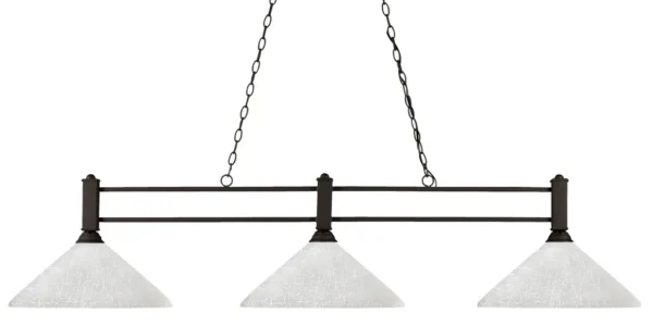Three ZL26068-LT billiard pendant with white shades.