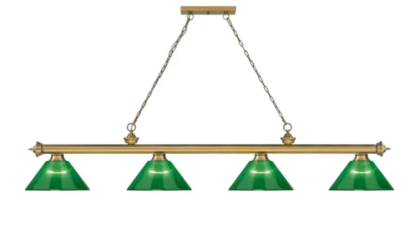A light fixture with four Item # ZL26070-LT shades.