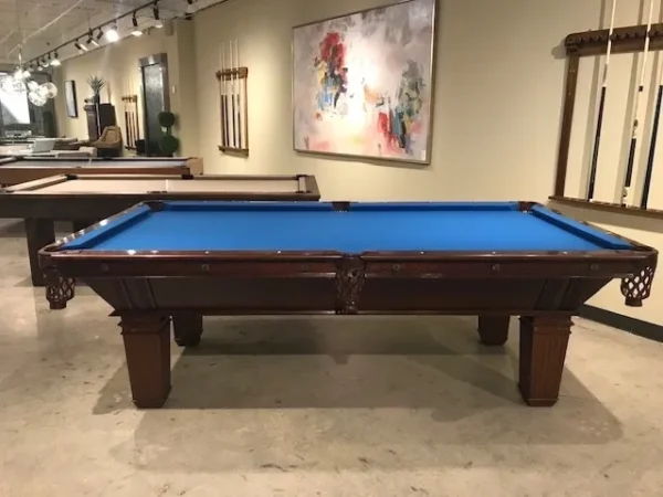 A pool table with a Item # BR19028-AT cloth.