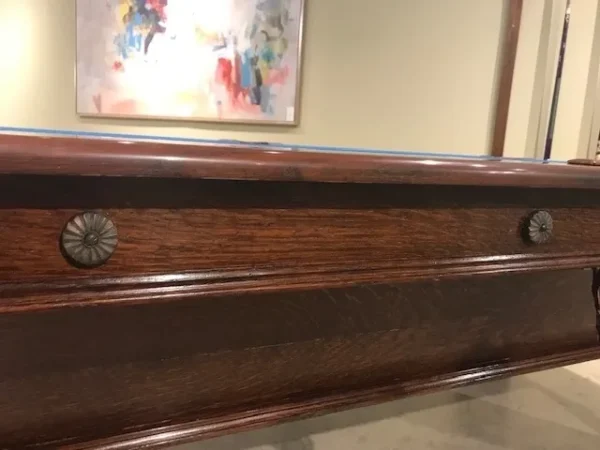 A pool table with Item # BR19029-AT cloth on it.