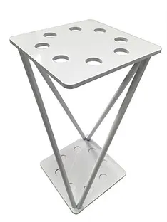 Floor cue rack silver on white background