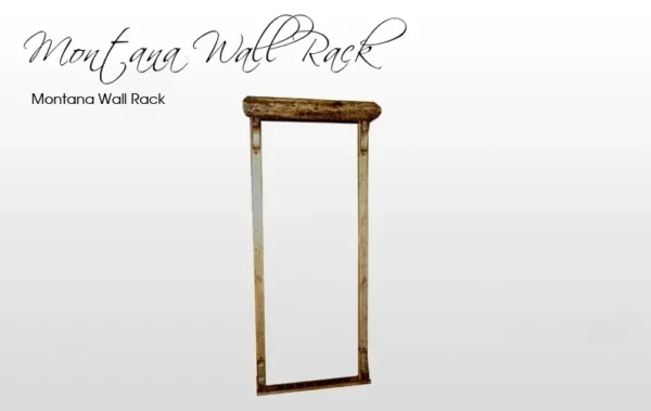 A wooden frame with the words Item # GW22021-CRW wall rack.