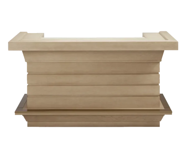 A wooden bar with a Item # AH24014-HB top and a Item # AH24014-HB base.
