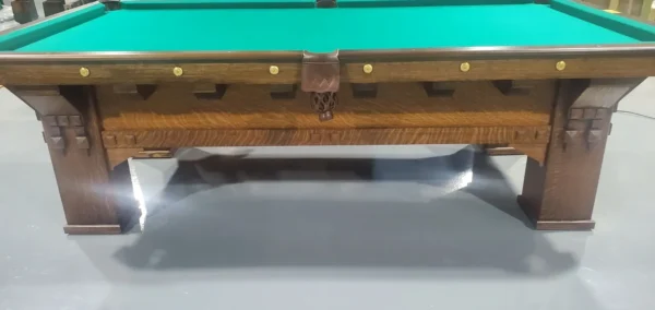 A pool table with Item # BR19051-AT cloth.