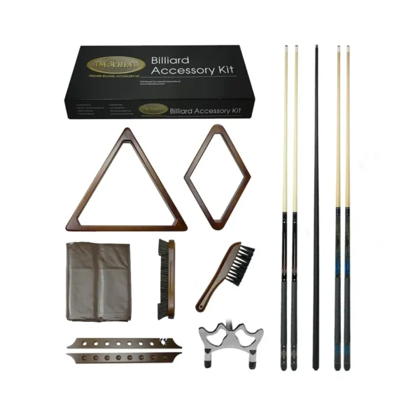 A set of pool cues, sticks and accessories Item # IM25014-AC.