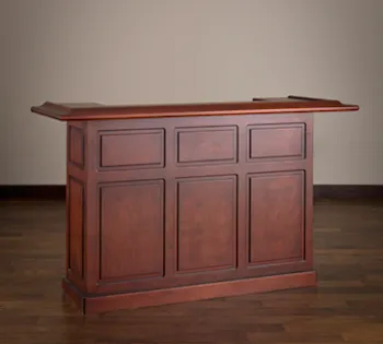 A traditional wooden podium in a room with a hardwood floor, Item #AHB24004-HB.