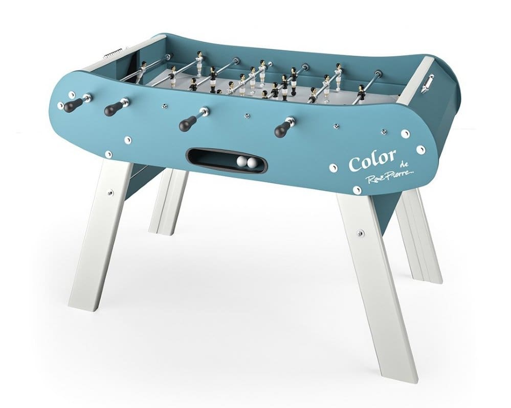 A teal and white Item # BB17081-FB with sleek modern design and metallic players.